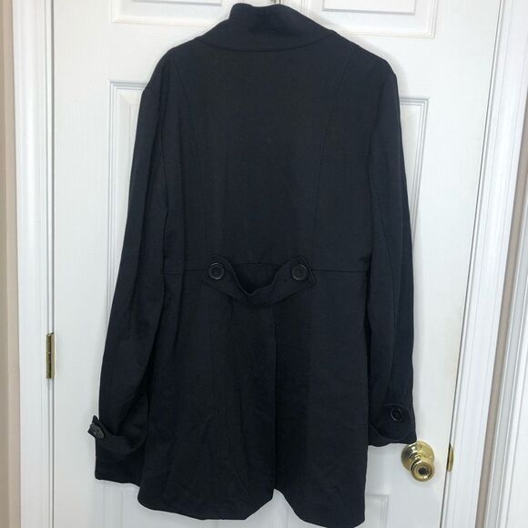 INC International Concepts black trench button front coat, size XL - Picture 10 of 16